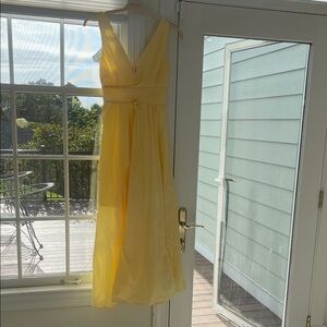 Moon River Sunny Yellow Pleated Dress
